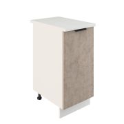 Шкаф нижний ШН 400 Корпус: ЛДСП белый 16мм; фасад: фрезеровка Норд, МДФ камень беж 16 мм