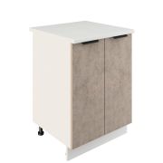 Шкаф нижний ШН 600 Корпус: ЛДСП белый 16мм; фасад: фрезеровка Норд, МДФ камень беж 16 мм