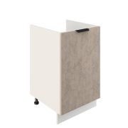 Шкаф нижний под мойку ШНМ 500 Корпус: ЛДСП белый 16мм; фасад: фрезеровка Норд, МДФ камень беж 16 мм