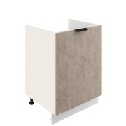 Шкаф нижний под мойку ШНМ 600-1 Корпус: ЛДСП белый 16мм; фасад: фрезеровка Норд, МДФ камень беж 16 мм