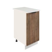 Шкаф нижний ШН 400 Корпус: ЛДСП белый 16мм; фасад: фрезеровка Норд, МДФ орех канадский 16 мм