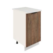 Шкаф нижний ШН 450 Корпус: ЛДСП белый 16мм; фасад: фрезеровка Норд, МДФ орех канадский 16 мм