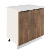 Шкаф нижний ШН 800 Корпус: ЛДСП белый 16мм; фасад: фрезеровка Норд, МДФ орех канадский 16 мм