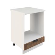 Шкаф нижний духовой ШНД 600 Корпус: ЛДСП белый 16мм; фасад: фрезеровка Норд, МДФ орех канадский 16 мм