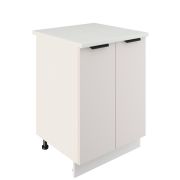 Шкаф нижний ШН 600 Корпус: ЛДСП белый 16мм; фасад: фрезеровка Норд, МДФ софт даймонд 16 мм