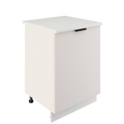 Шкаф нижний ШН 600-1 Корпус: ЛДСП белый 16мм; фасад: фрезеровка Норд, МДФ софт даймонд 16 мм