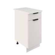 Шкаф нижний с ящиком ШН1Я 400 Корпус: ЛДСП белый 16мм; фасад: фрезеровка Норд, МДФ софт даймонд 16 мм