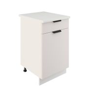 Шкаф нижний с ящиком ШН1Я 500 Корпус: ЛДСП белый 16мм; фасад: фрезеровка Норд, МДФ софт даймонд 16 мм