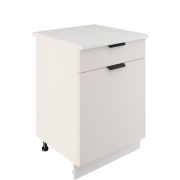 Шкаф нижний с ящиком ШН1Я 600 Корпус: ЛДСП белый 16мм; фасад: фрезеровка Норд, МДФ софт даймонд 16 мм