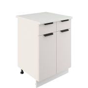 Шкаф нижний с ящиками ШН2Я 600 Корпус: ЛДСП белый 16мм; фасад: фрезеровка Норд, МДФ софт даймонд 16 мм