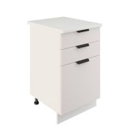 Шкаф нижний с ящиками ШН3Я 500 Корпус: ЛДСП белый 16мм; фасад: фрезеровка Норд, МДФ софт даймонд 16 мм