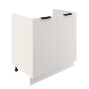 Шкаф нижний под мойку ШНМ 800 Корпус: ЛДСП белый 16мм; фасад: фрезеровка Норд, МДФ софт даймонд 16 мм