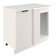 Шкаф нижний угловой  ШНУП 1000 Корпус: ЛДСП белый 16мм; фасад: фрезеровка Норд, МДФ софт даймонд 16 мм