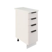 Шкаф нижний с ящиками ШНЯ 300 Корпус: ЛДСП белый 16мм; фасад: фрезеровка Норд, МДФ софт даймонд 16 мм