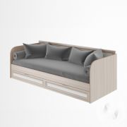 Кровать с ящиками 800*2000 М23 Остин (ясень шимо светлый/белый)