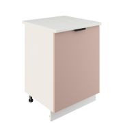 Шкаф нижний ШН 600-1 Корпус: ЛДСП белый 16мм; фасад: фрезеровка Норд, МДФ софт какао 16 мм