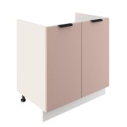 Шкаф нижний под мойку ШНМ 800 Корпус: ЛДСП белый 16мм; фасад: фрезеровка Норд, МДФ софт какао 16 мм
