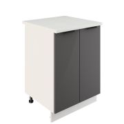 Шкаф нижний ШН 600 Корпус: ЛДСП белый 16мм; фасад: фрезеровка Норд, МДФ софт смок 16 мм