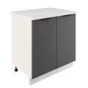 Шкаф нижний ШН 800 Корпус: ЛДСП белый 16мм; фасад: фрезеровка Норд, МДФ софт смок 16 мм