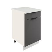 Шкаф нижний с ящиком ШН1Я 500 Корпус: ЛДСП белый 16мм; фасад: фрезеровка Норд, МДФ софт смок 16 мм