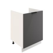 Шкаф нижний под мойку ШНМ 600-1 Корпус: ЛДСП белый 16мм; фасад: фрезеровка Норд, МДФ софт смок 16 мм