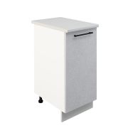 Шкаф нижний ШН 400 Корпус: ЛДСП белый 16мм; фасад: фрезеровка Нувель, МДФ бетон белый 16мм