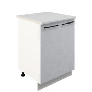 Шкаф нижний ШН 600 Корпус: ЛДСП белый 16мм; фасад: фрезеровка Нувель, МДФ бетон белый 16мм