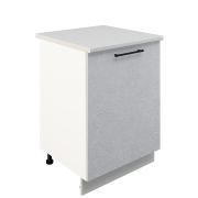 Шкаф нижний ШН 600-1 Корпус: ЛДСП белый 16мм; фасад: фрезеровка Нувель, МДФ бетон белый 16мм