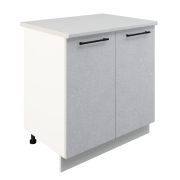 Шкаф нижний ШН 800 Корпус: ЛДСП белый 16мм; фасад: фрезеровка Нувель, МДФ бетон белый 16мм