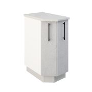 Шкаф нижний торцевой ШНТ 360 Корпус: ЛДСП белый 16мм; фасад: фрезеровка Нувель, МДФ бетон белый 16мм