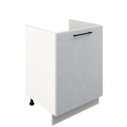 Шкаф нижний под мойку ШНМ 600-1 Корпус: ЛДСП белый 16мм; фасад: фрезеровка Нувель, МДФ бетон белый 16мм