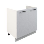 Шкаф нижний под мойку ШНМ 800 Корпус: ЛДСП белый 16мм; фасад: фрезеровка Нувель, МДФ бетон белый 16мм