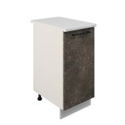 Шкаф нижний ШН 400 Корпус: ЛДСП белый 16мм; фасад: фрезеровка Нувель, МДФ бетон коричневый 16мм