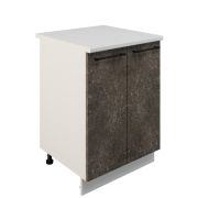 Шкаф нижний ШН 600 Корпус: ЛДСП белый 16мм; фасад: фрезеровка Нувель, МДФ бетон коричневый 16мм