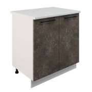 Шкаф нижний ШН 800 Корпус: ЛДСП белый 16мм; фасад: фрезеровка Нувель, МДФ бетон коричневый 16мм