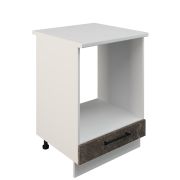 Шкаф нижний духовой ШНД 600 Корпус: ЛДСП белый 16мм; фасад: фрезеровка Нувель, МДФ бетон коричневый 16мм