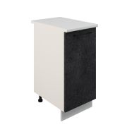 Шкаф нижний ШН 400 Корпус: ЛДСП белый 16мм; фасад: фрезеровка Нувель, МДФ бетон черный 16мм