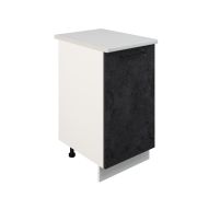 Шкаф нижний ШН 450 Корпус: ЛДСП белый 16мм; фасад: фрезеровка Нувель, МДФ бетон черный 16мм