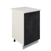 Шкаф нижний ШН 500 Корпус: ЛДСП белый 16мм; фасад: фрезеровка Нувель, МДФ бетон черный 16мм