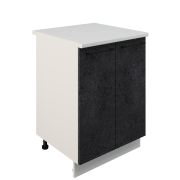 Шкаф нижний ШН 600 Корпус: ЛДСП белый 16мм; фасад: фрезеровка Нувель, МДФ бетон черный 16мм