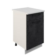Шкаф нижний с ящиком ШН1Я 500 Корпус: ЛДСП белый 16мм; фасад: фрезеровка Нувель, МДФ бетон черный 16мм