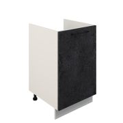 Шкаф нижний под мойку ШНМ 500 Корпус: ЛДСП белый 16мм; фасад: фрезеровка Нувель, МДФ бетон черный 16мм