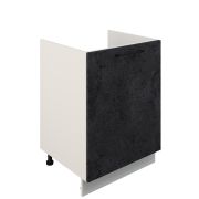 Шкаф нижний под мойку ШНМ 600-1 Корпус: ЛДСП белый 16мм; фасад: фрезеровка Нувель, МДФ бетон черный 16мм