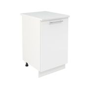 Шкаф нижний ШН 500 Корпус: ЛДСП белый 16мм; фасад: фрезеровка Олива, МДФ глянец белый 16мм