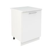 Шкаф нижний ШН 600-1 Корпус: ЛДСП белый 16мм; фасад: фрезеровка Олива, МДФ глянец белый 16мм