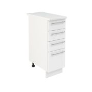 Шкаф нижний с ящиками ШНЯ 300 Корпус: ЛДСП белый 16мм; фасад: фрезеровка Олива, МДФ глянец белый 16мм