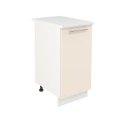 Шкаф нижний ШН 400 Корпус: ЛДСП белый 16мм; фасад: фрезеровка Олива, МДФ глянец ваниль 16мм