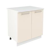 Шкаф нижний ШН 800 Корпус: ЛДСП белый 16мм; фасад: фрезеровка Олива, МДФ глянец ваниль 16мм