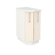 Шкаф нижний торцевой ШНТ 360 Корпус: ЛДСП белый 16мм; фасад: фрезеровка Олива, МДФ глянец ваниль 16мм