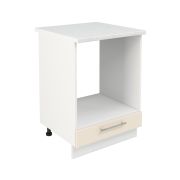 Шкаф нижний духовой ШНД 600 Корпус: ЛДСП белый 16мм; фасад: фрезеровка Олива, МДФ глянец ваниль 16мм